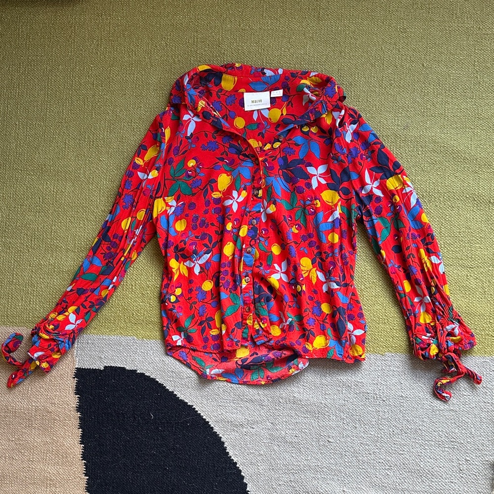 Maeve by Anthropologie Vibrant Floral Blouse